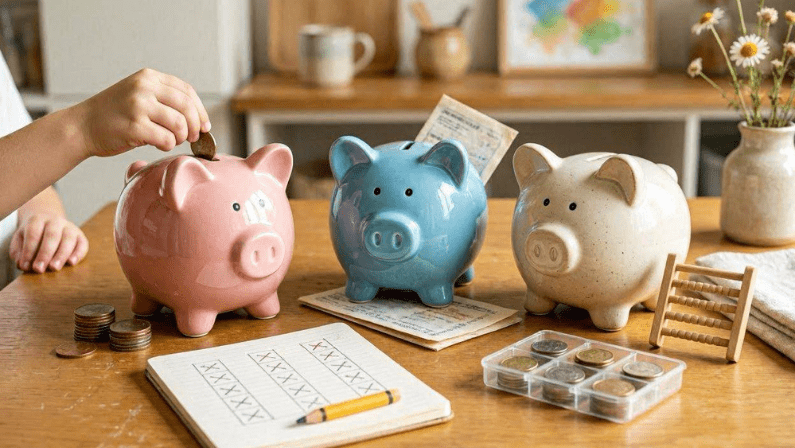Métodos para enseñar educación financiera a niños: tres huchas, paga y presupuesto
